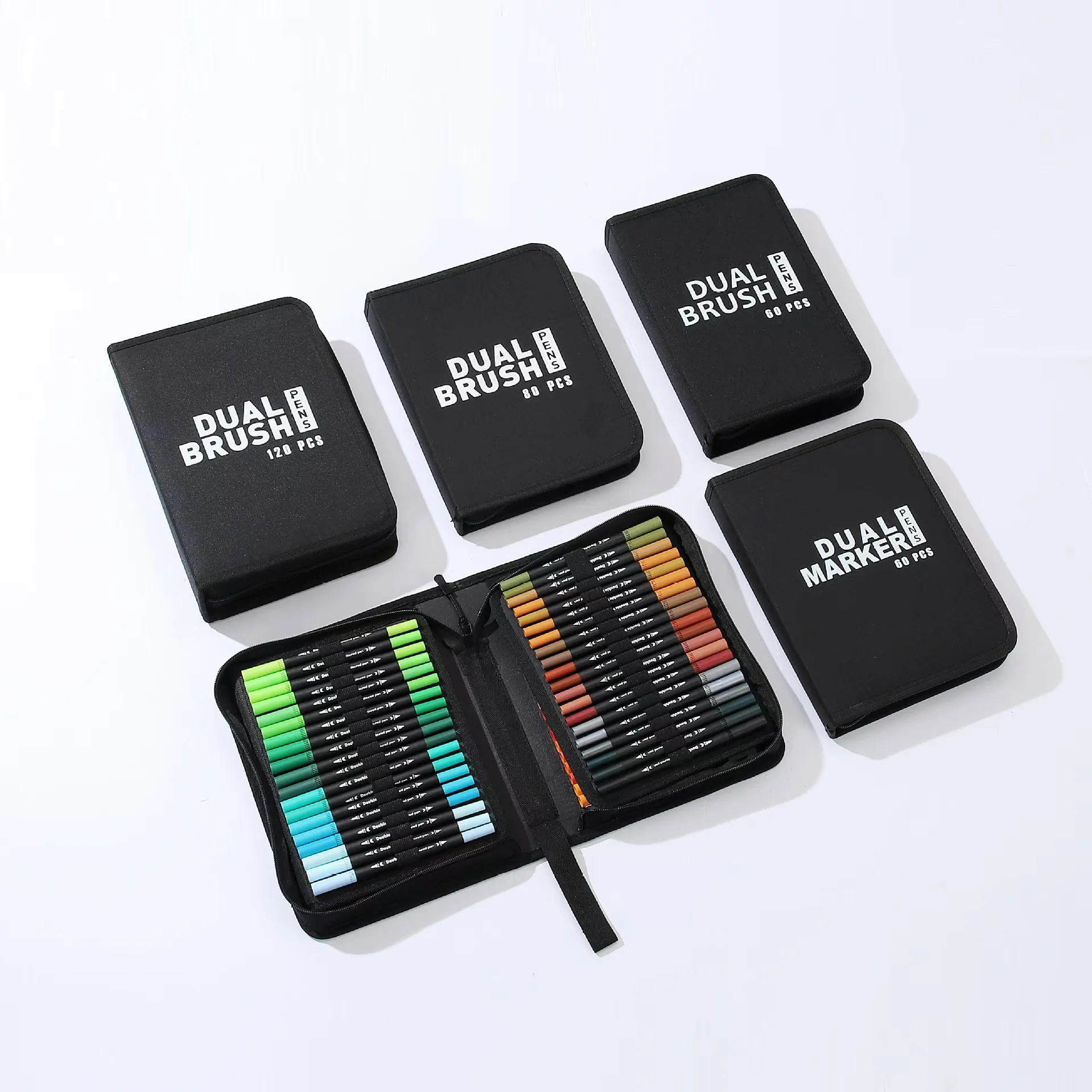 

12-144pcs Watercolor Brush Tip Art Marker Pen Set Dual Marker Fineliner Double Head Lettering Painting Drawing Art Marker Kit