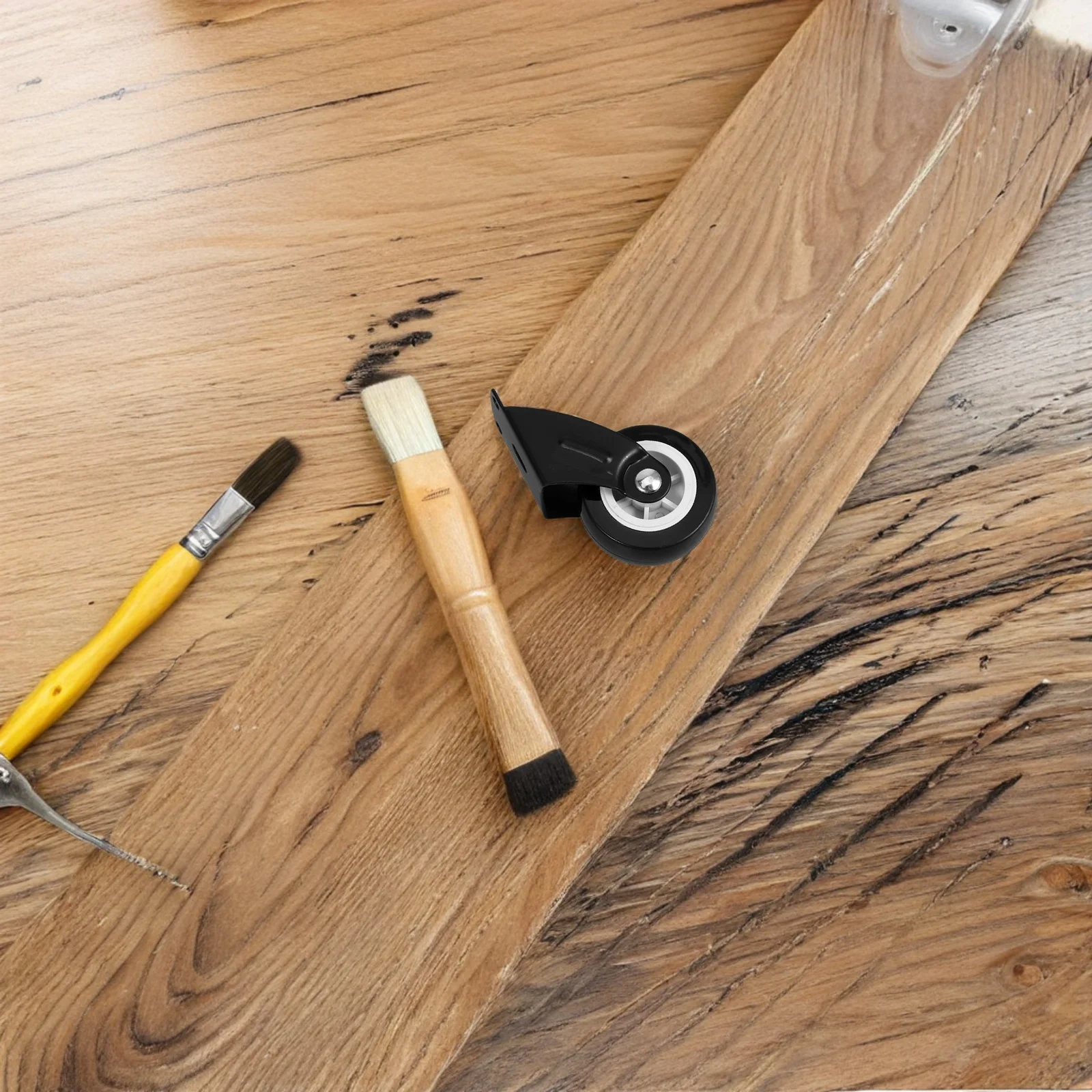 مجموعة أجهزة الباب المنزلق مكونة من 4 بكرات معدنية لخزانة الملابس والأثاث وبكرة الأرضية تدعم سهلة التركيب وتدوم طويلاً #2