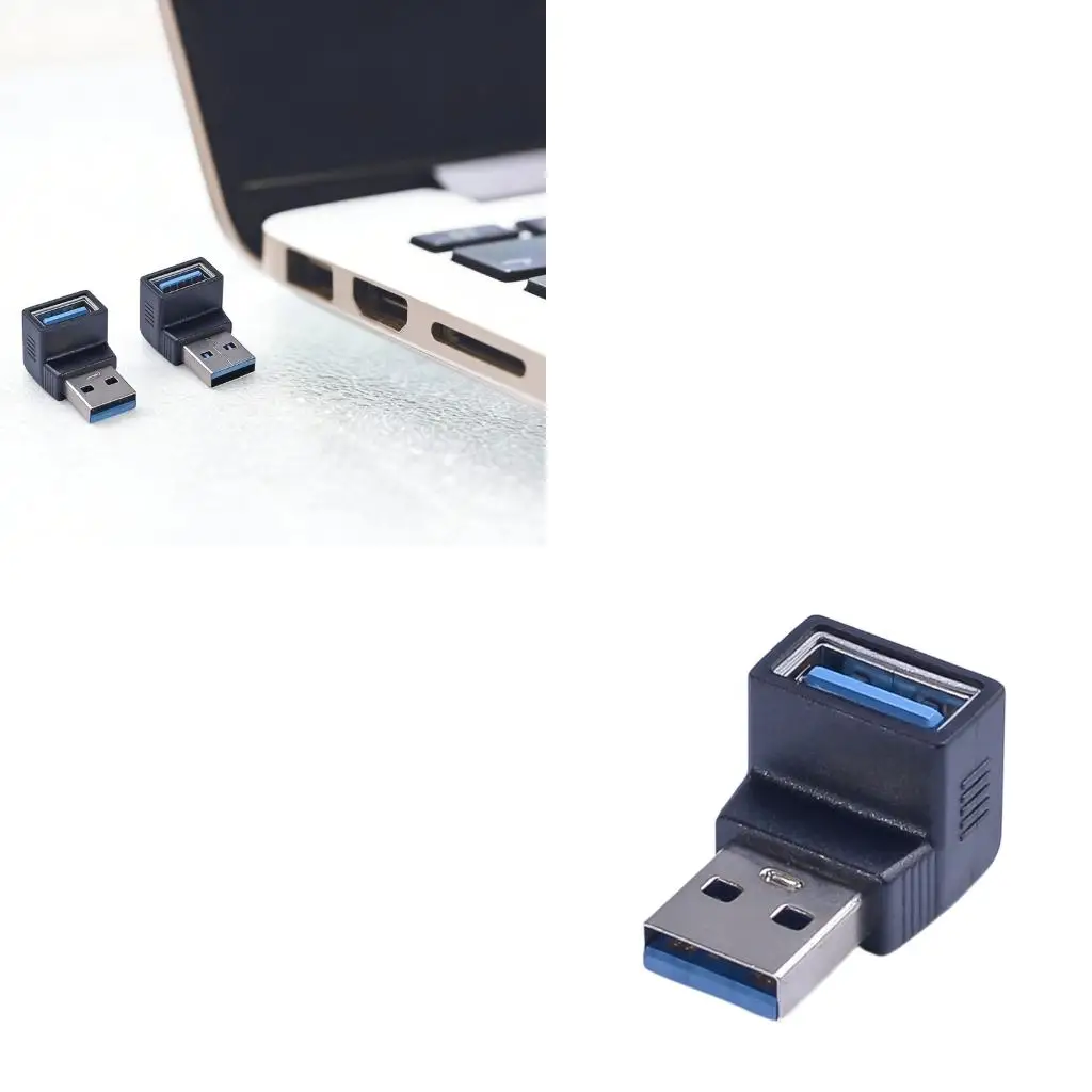 Right Angled USB3.0 Male To Female Converter Adapter For Laptops And PCs