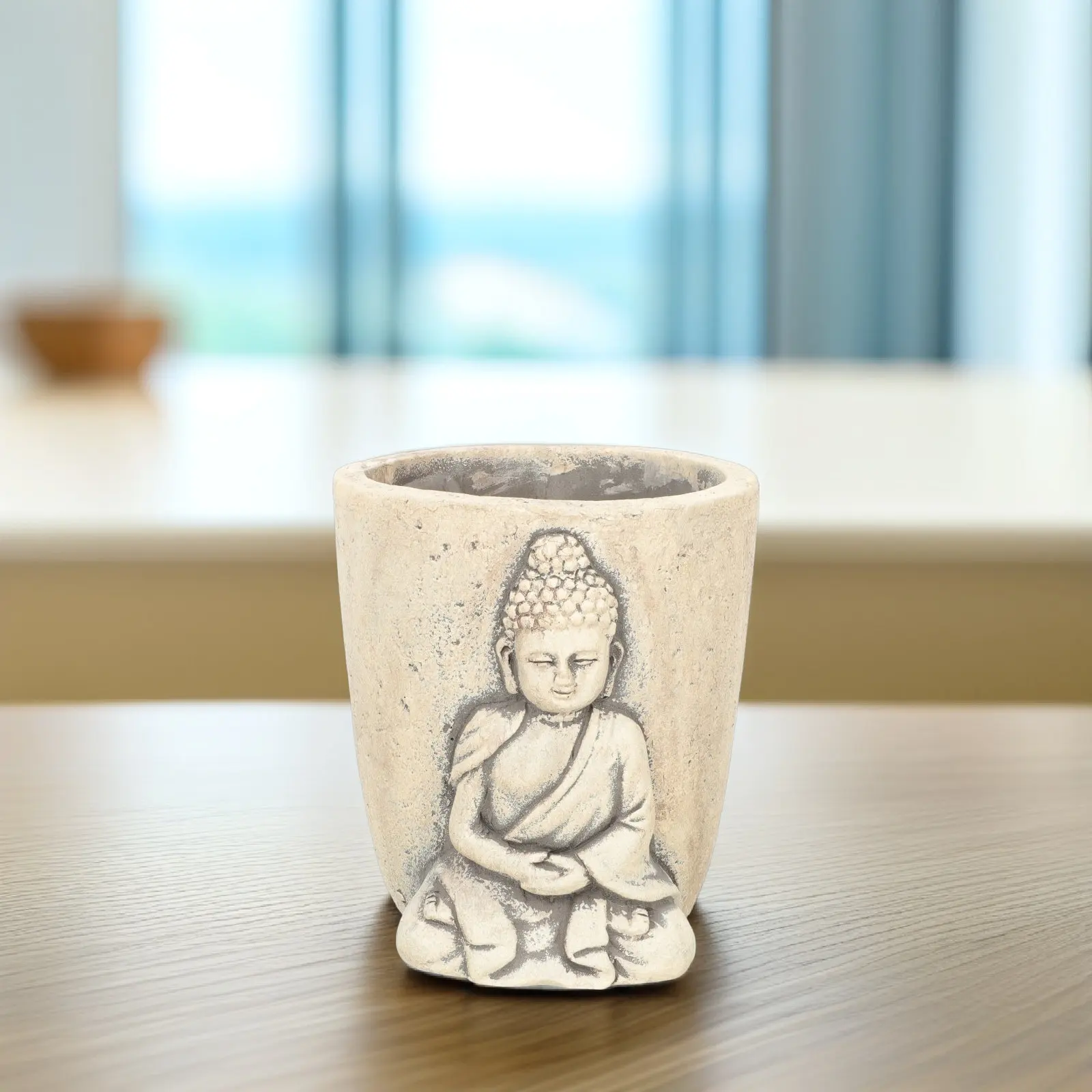 Buddha Head Cement Succulent Flowerpot Artistic Home Decor Planter for Small Plants Balcony Garden Indoor Outdoor Decoration
