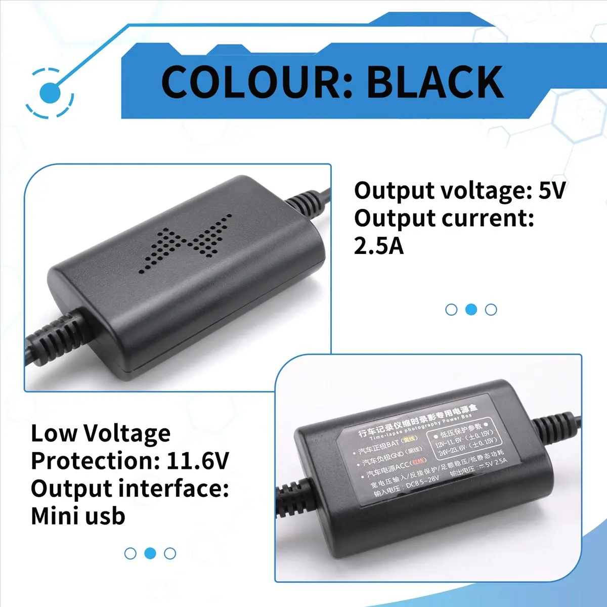 Designer~Parking Surveillance Cable for 4K A800S A500S D06 D07 D08 M300 Hardwire Kit UP02 for Car DVR 24H Parking Monitor