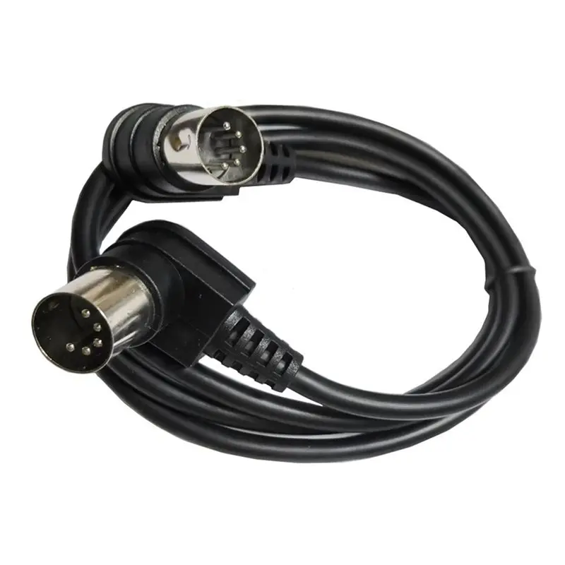A13E-MIDI Cables 2-Pack 3.2FT Right Angle 5-Pin Male To Male For Interface Pedal Board Keyboard