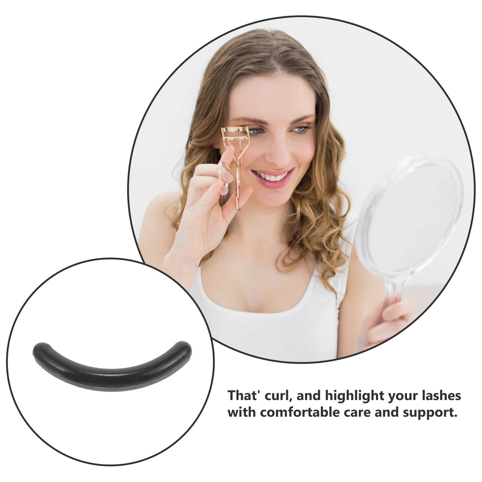 

50 Pcs Eyelash Curler Strip Mascara Refill Pads Pink Classic Cushion Miss Cushions for