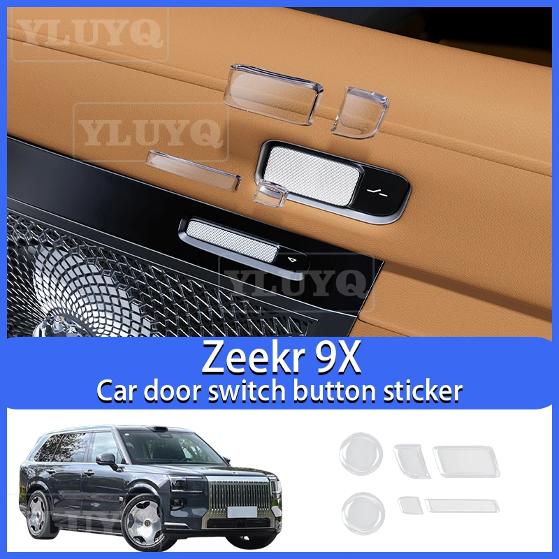 

ZEEKR 9X car door switch button sticker audio storage box transparent epoxy protective sticker interior Accessories