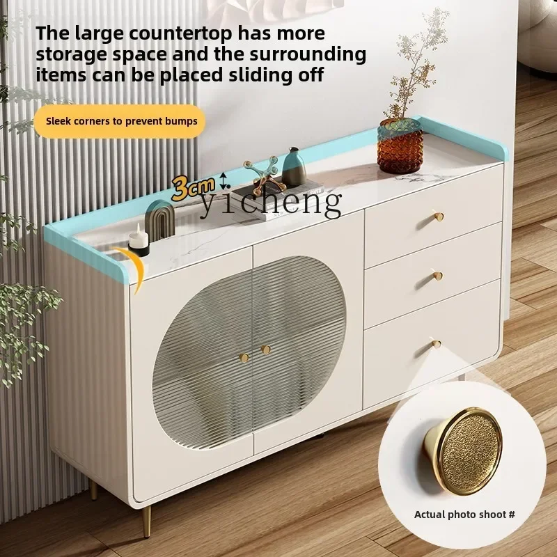 XL light luxury rock slab dining side cabinet modern wine cabinet integrated multi-functional restaurant tea bar locker