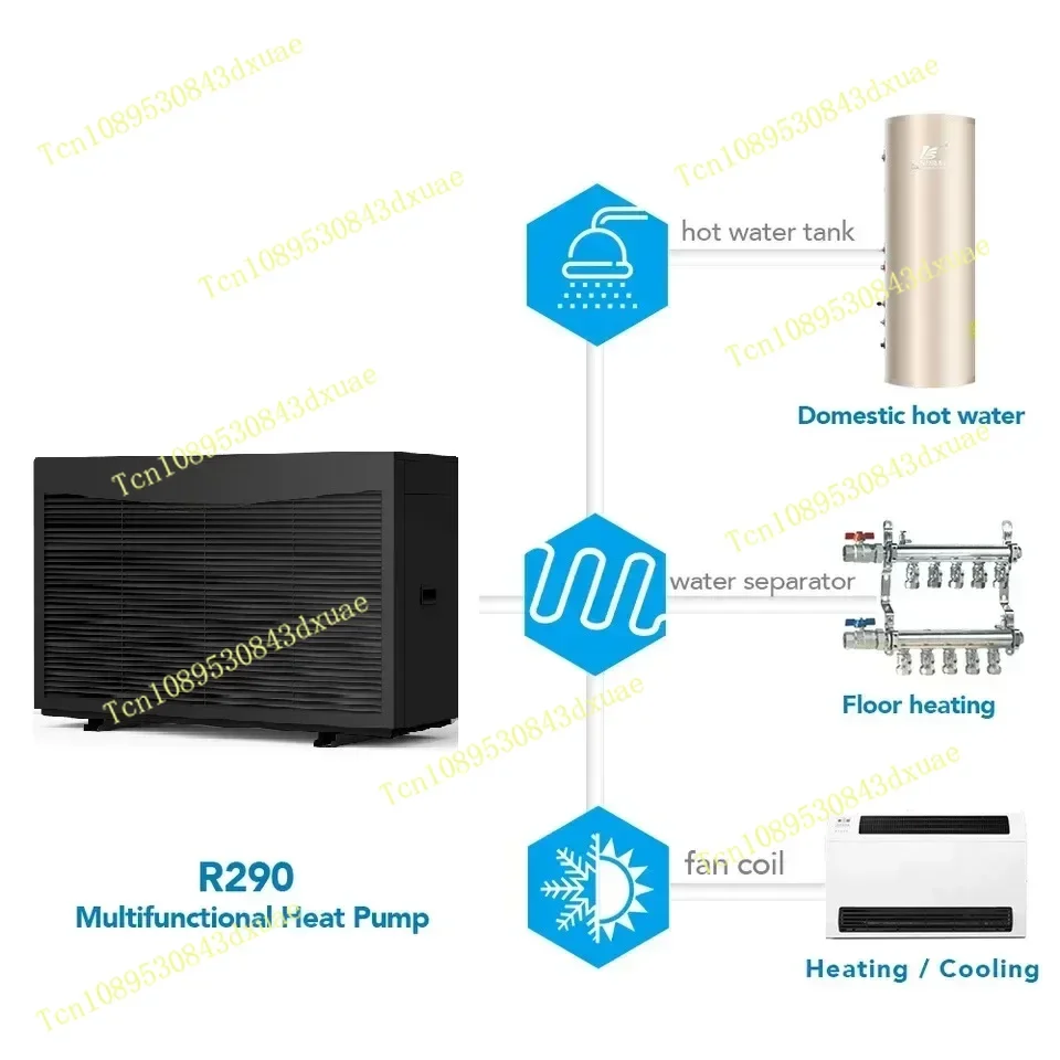 To Water Monoblock DC Inverter Heat Pump For Home Heating And Cooling Wifi Smart App Control