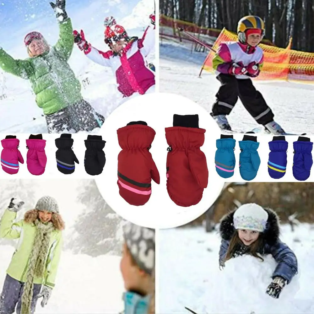 New Children Kids Winter Snow Warm Gloves Boy Girls Outdoor Riding Ski Snowboard Gloves Windproof Waterproof Thicken Mittens