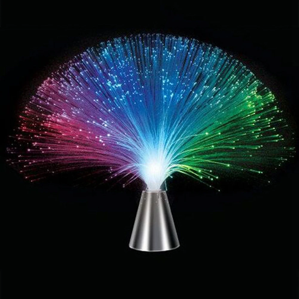 Plastic Colorful Changing Color Fiber Optic Fountain LED Night Light Star Sky Festivals Lamp for Home Decoration