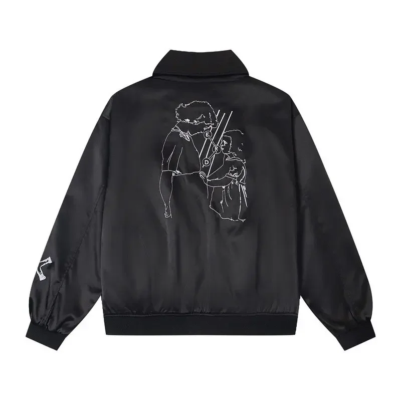 ER/D American embroidered lapel short wide loose jacket