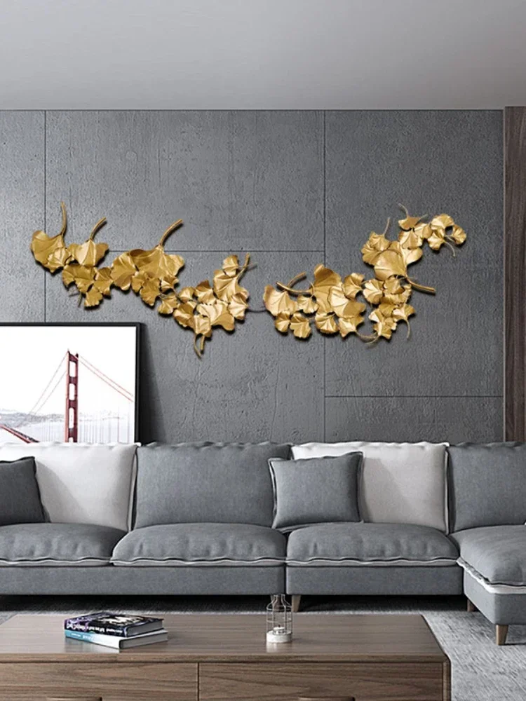 Ginkgo Leaf Wall Decoration Sofa Background Wall Living Room Study Wall Hanging Model Room Sales Office Hotel Pendant