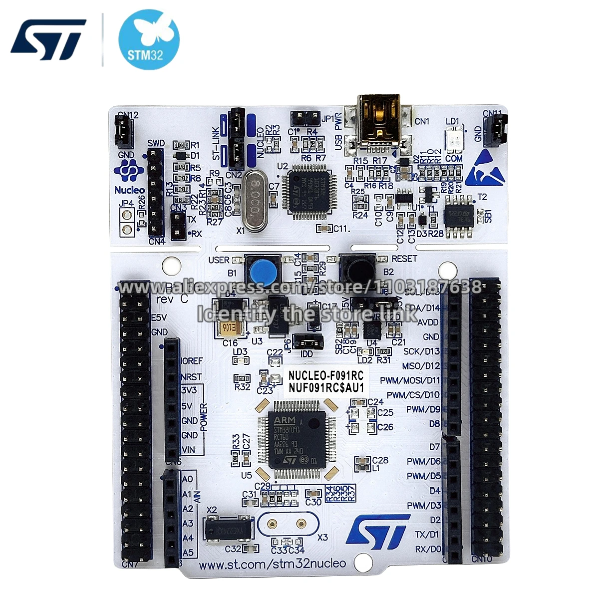 1PCS/LOT NUCLEO-F091RC STM32 Nucleo-64 Development board STM32F091RCT6 Original stock