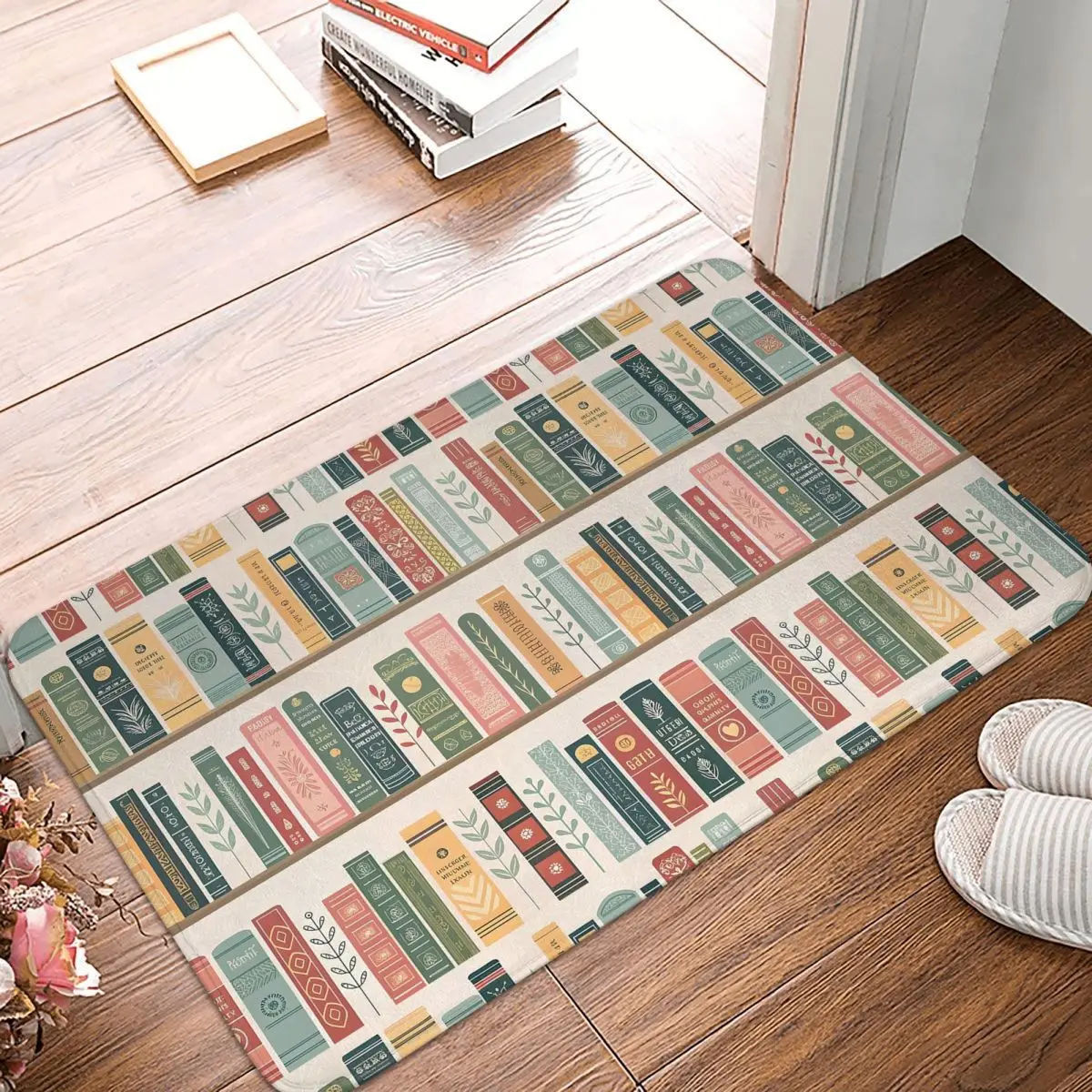 Education Library Book Doormat Kitchen Entrance Home Floor Mat Anti-slip Carpet Rug for Balcony Footpad Mats