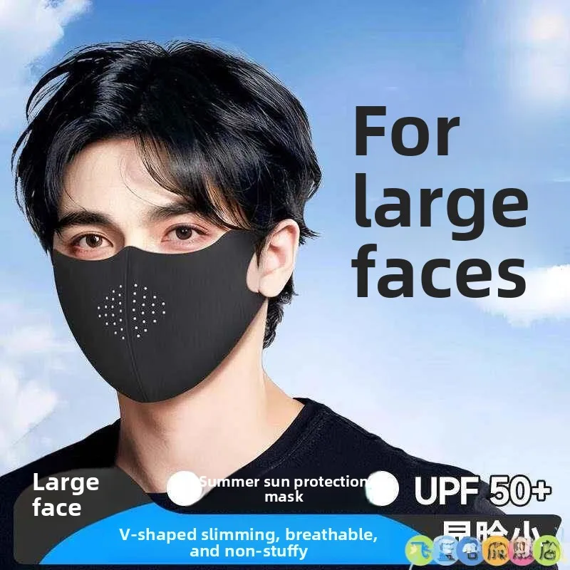 

Men's Ice Silk UV Protection Mask Fishing Sun Protection Face Covering Breathable Lightweight Summer Fishing Special Large Face