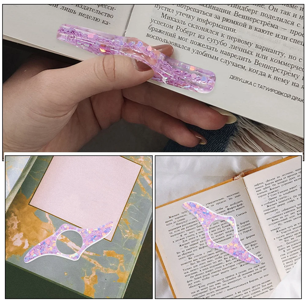 4 szt. Podpórki do książek, uchwyty na palce do czytania, wytrzymałe żywiczne podpórki na palce, wygodne akcesoria do czytania, wielofunkcyjne rozciągacze stron