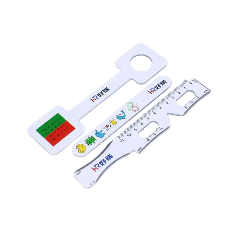 Optical Test Ruler with Snellen Chart & PD Scale Dominant Eye Tester & Base Curve Gauge for Vision Exams & Lens Fitting