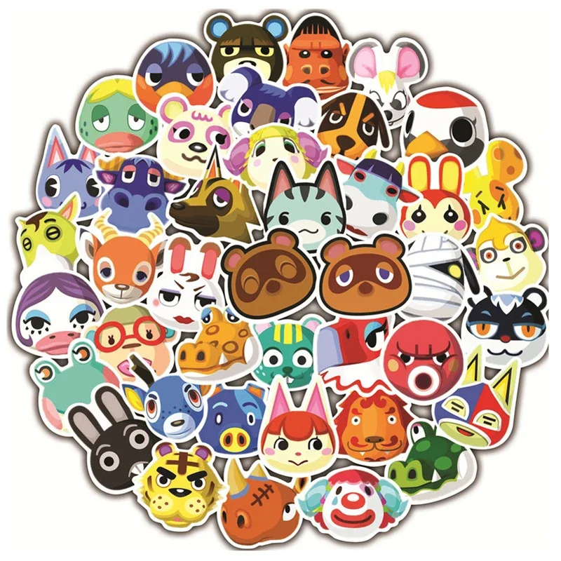 10/25/50 Stuks Dieren Kruisen Anime Stickers Voor Switch Cartoon Ins Graffiti Stickers Voor Kind Speelgoed