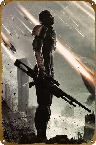 Mass Effect Art Poster Video Game Metal Tin Sign Gaming Cool Wall Decor Gifts