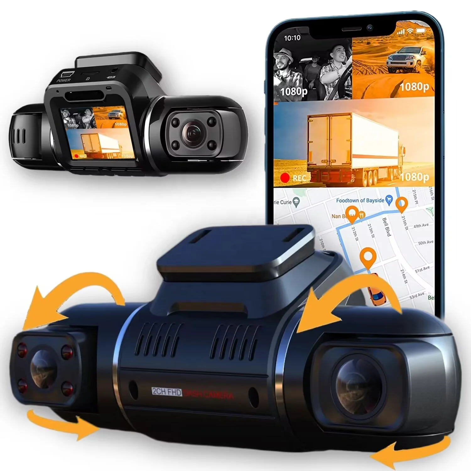 

2K 1440P HD car 3 Camera driving recorder 24h Parking Monitor car black box 360-degree panoramic view car camera dash cam