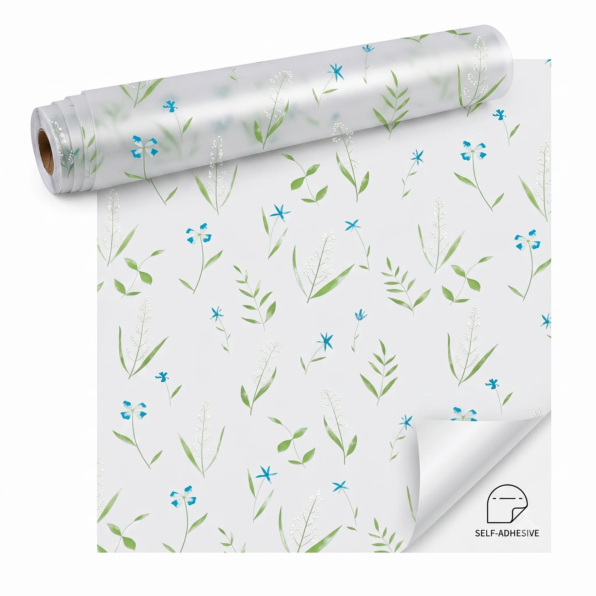 Wildflower Leaf Self-Adhesive Window Film Day & Night Privacy Glass Sticker UV Blocking Heat Insulation Residue-Free Removable