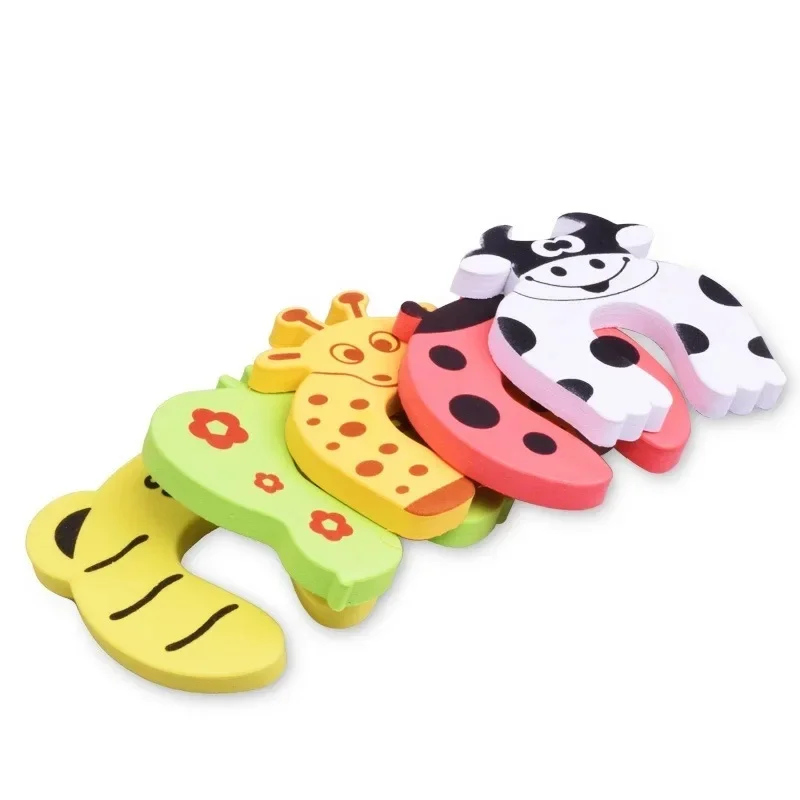 1-4pcs Baby Safety For Newborn Furniture Protection Card Door Stopper Security Cute Animal Care Child Lock Finger Protector