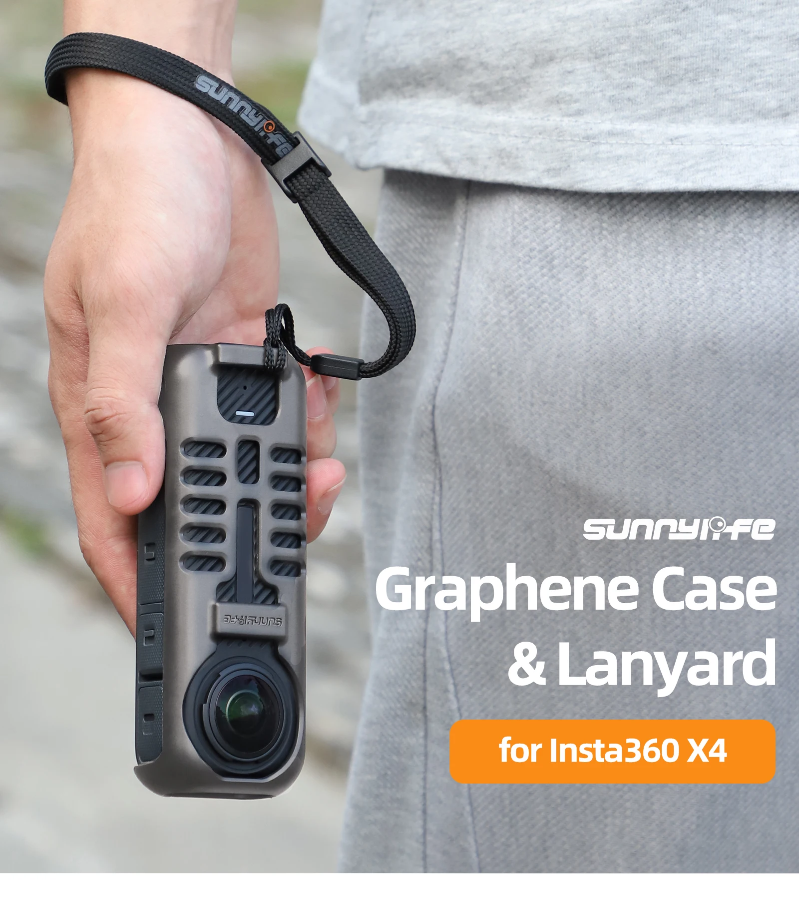 Graphene Case&Landyard For Insta360 x4 Camera Cooler Temperature Case Cover For X4 Action Camera Accessories