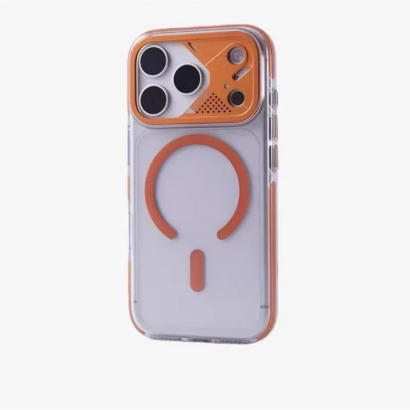 

Transparent Ultra Thin PC For Magsafe Magnetic Phone Case For iPhone 17 Pro Max Clear Candy Color Metal Lens Shockproof Cover