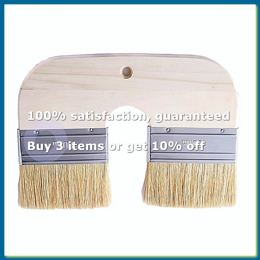 Limewash Paint Brush Natural Bristle - 4 Inch Wide U-Shaped Double Brush for Limewash on Brick and Interior Walls-ABPX