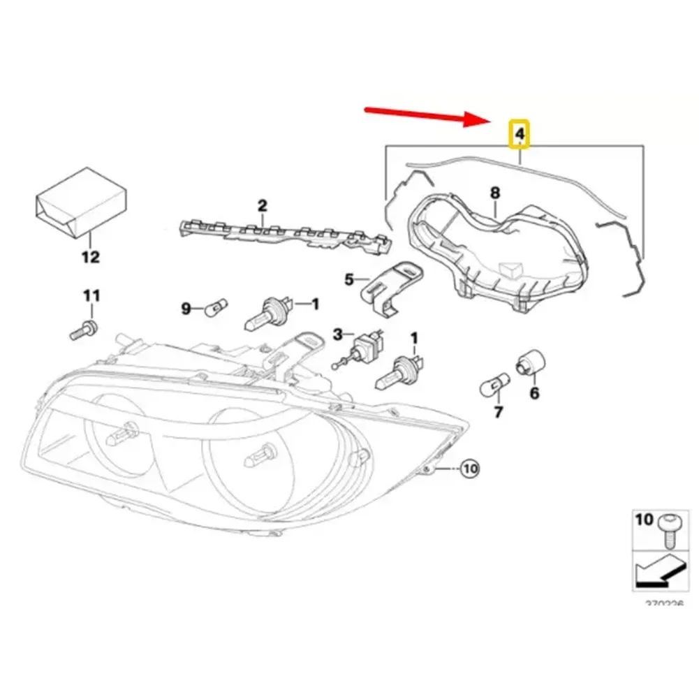 Headlight Fixed Clamp Bracket For BMW 1 E81 FRONT HEADLIGHTS SUPPORT Clip Metal Sliver 6924671 63126924671