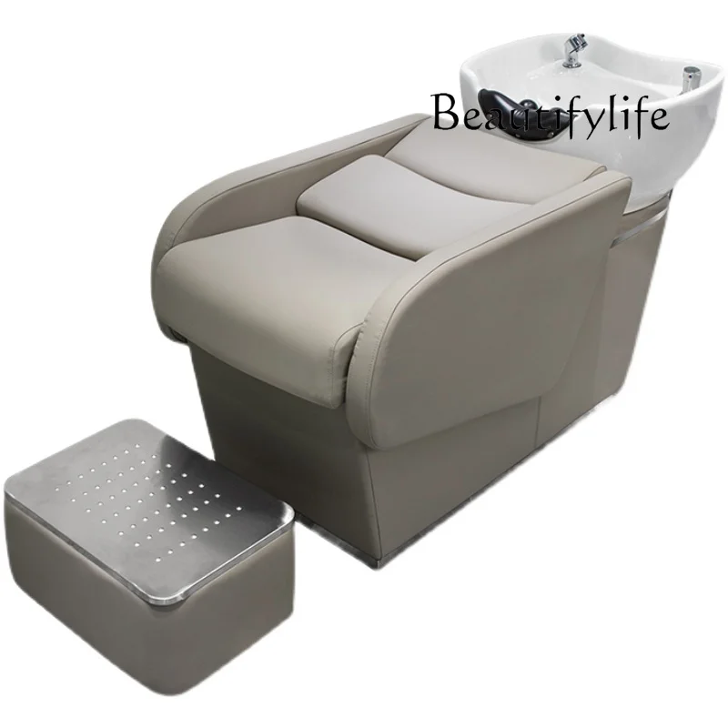 Massage Pillow Ceramic Basin Shampoo Bed Beauty Salon Shampoo Flush Bed Spa Health Shampoo Basin