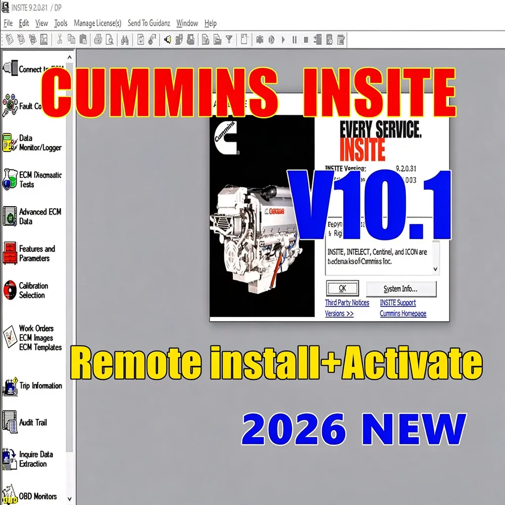 2026 Latest Cummins Insite 10.1 pro Fault Code Engine Tests for CMS Electronic Service Diagnostic Software Free Remote Install