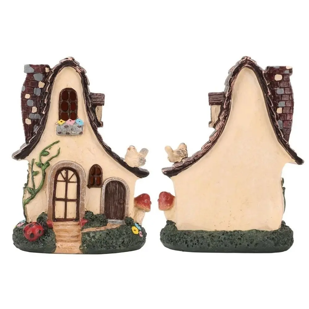 Resin Garden Fairy Tale Cottage Decoration Handicraft Creative House Statue Waterproof Simulated Miniatures Figurine Sculpture