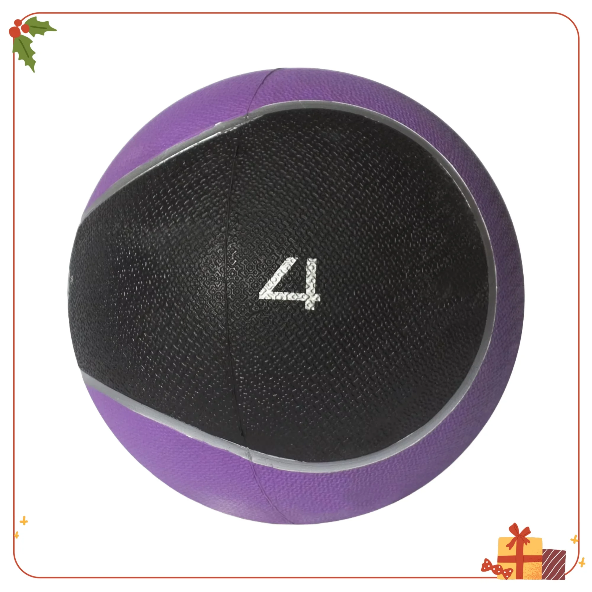 Pelota medicinal de goma con barra de 4 libras, pelota de ejercicio ponderada para entrenamiento de fuerza, entrenamientos básicos y fitness