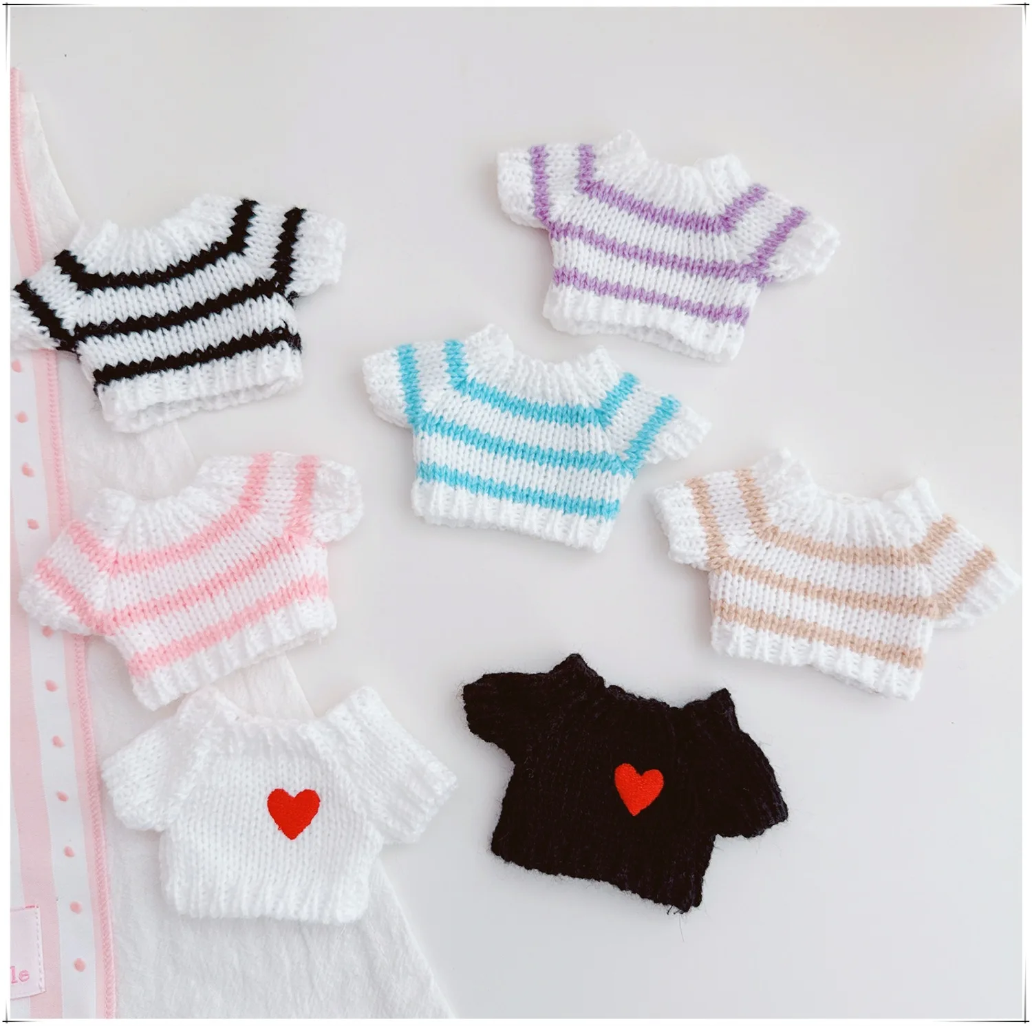 

10-17 см Kawaii мини-кукла-идол, одежда, милый мультяшный мягкий свитер, плюшевая кукла, одежда, аксессуары, игрушки для девочек, фанаты, подарки