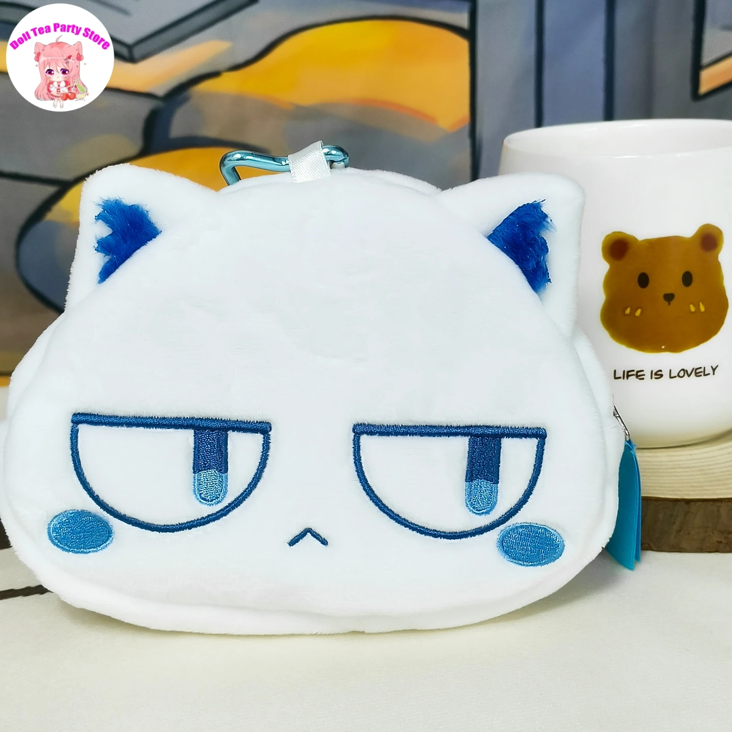 

Game Hololive Hoshimachi Suisei Cute Cartoon Plush Doll Coin Purse Wallets Anime Headset Storage Bag Cosplay Gift