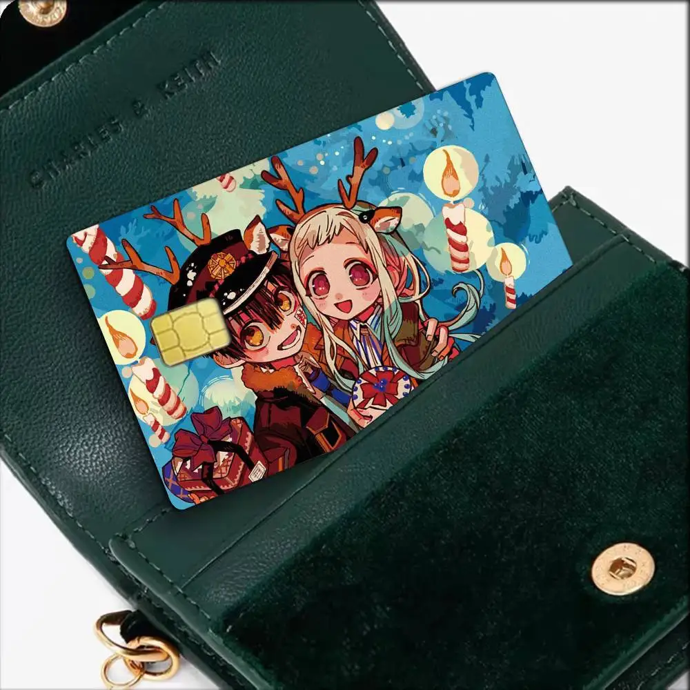 Anime Toilet-Bound Hanako-kun Waterproof Film Skin Cover Credit Card Stickers Debit Front Bank Bus Pass
