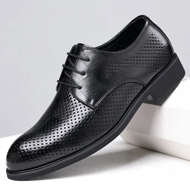 

Leather shoes for men business dress shoes summer British business leisure formal attire elevated wedding party men shoes