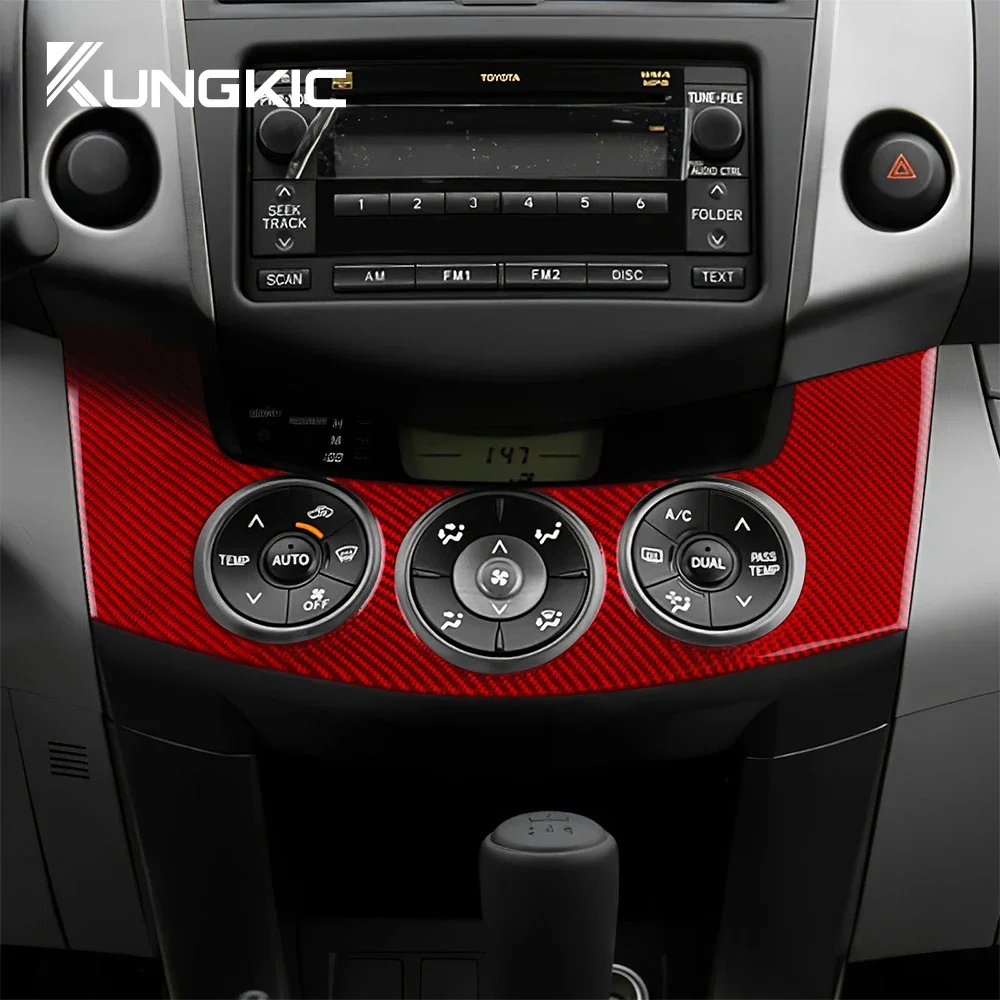 

Real Soft Carbon Fiber Sticker for Toyota RAV4 2006 2012 LHD RHD Car Central Control AC Frame Trim Accessories