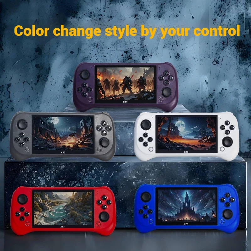 Consola de juegos para niños X53 consola de juegos portátil HD pantalla grande de 5,1 pulgadas música Retro reproducción de vídeo reloj TV leer libros electrónicos
