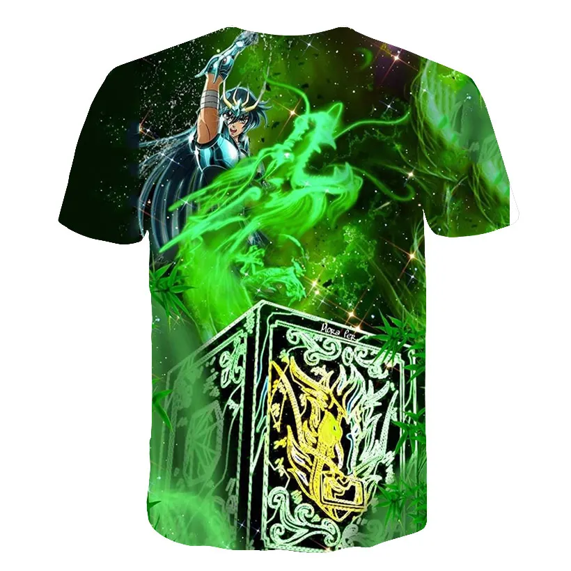 Saint Seiya Japanese Anime Graphics 3D Harajuku Print Front And Back Short Sleeve Men Women Round Neck Customizable T-shirt Tops