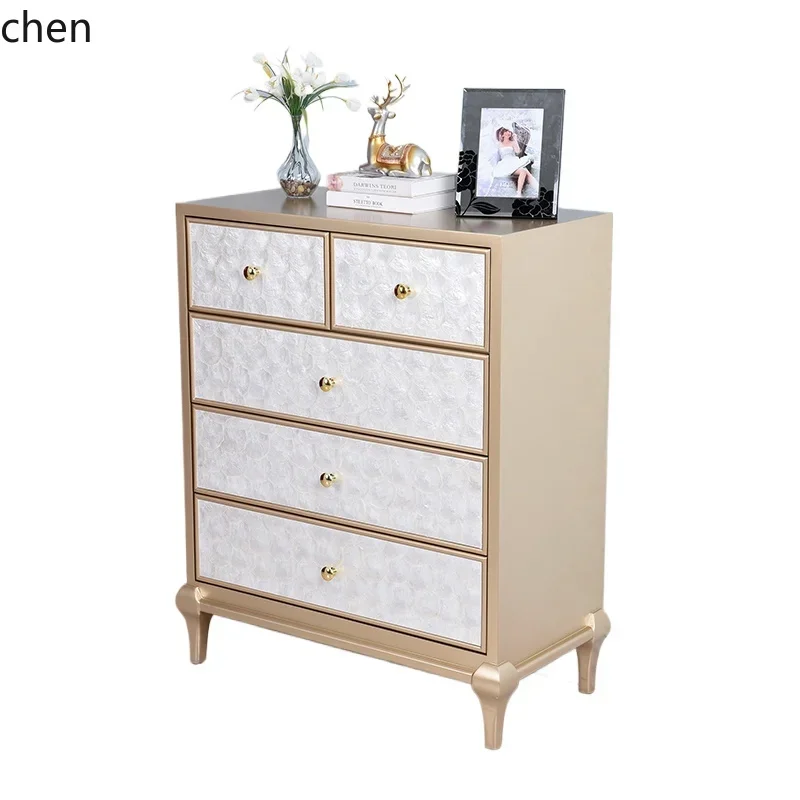 CZ light luxury entrance cabinet, high-end sense of entry, facing the door, five buckets of shells,  of aisle side cabinet