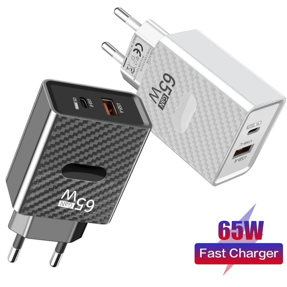 65W 퀵차지 3.0 USB 충전기 타입 C PD 고속 충전 어댑터 데스크 EU/US 플러그 벽면 충전기 (아이폰, 샤오미, 삼성, 화웨이용)