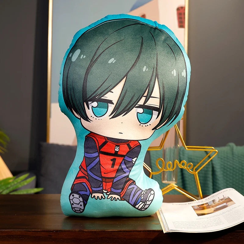 Itoshi Rin Plush Doll, Anime Q Sitting Character Printed Cushion, Cute Soft Stuffed Sofa DecorThrow Pillow Gift