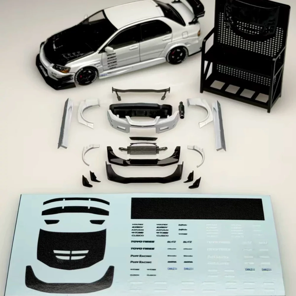 new-1-64-rt64-voltex-kit-for-mitsubishi-evo-9-compatible-with-tlv-resin-modification-kit-car-model-customization-kits