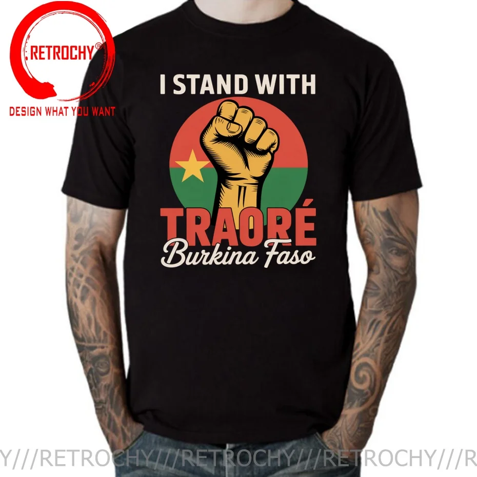 Funny Design I Stand With Burkina Faso Ibrahim Traoré SRed Doublet Men Fashion Trendy Casual Clothing Stylish Tops Tee Shirt Lei
