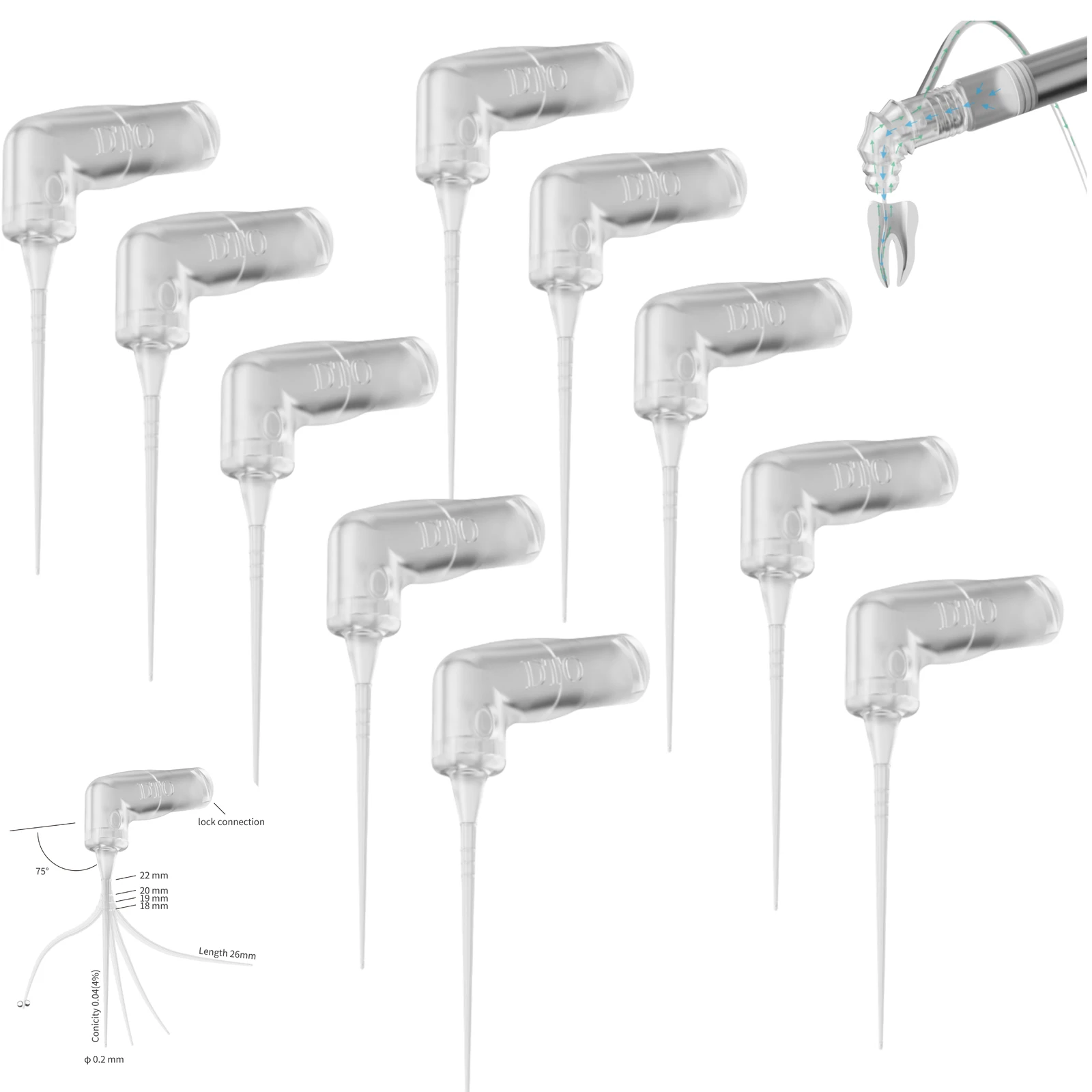 

10Pcs Root Canal Cleaning Disposable Syringe Dental Irrigation Endo Needle Tip 2-side vent soft flexible dental needles