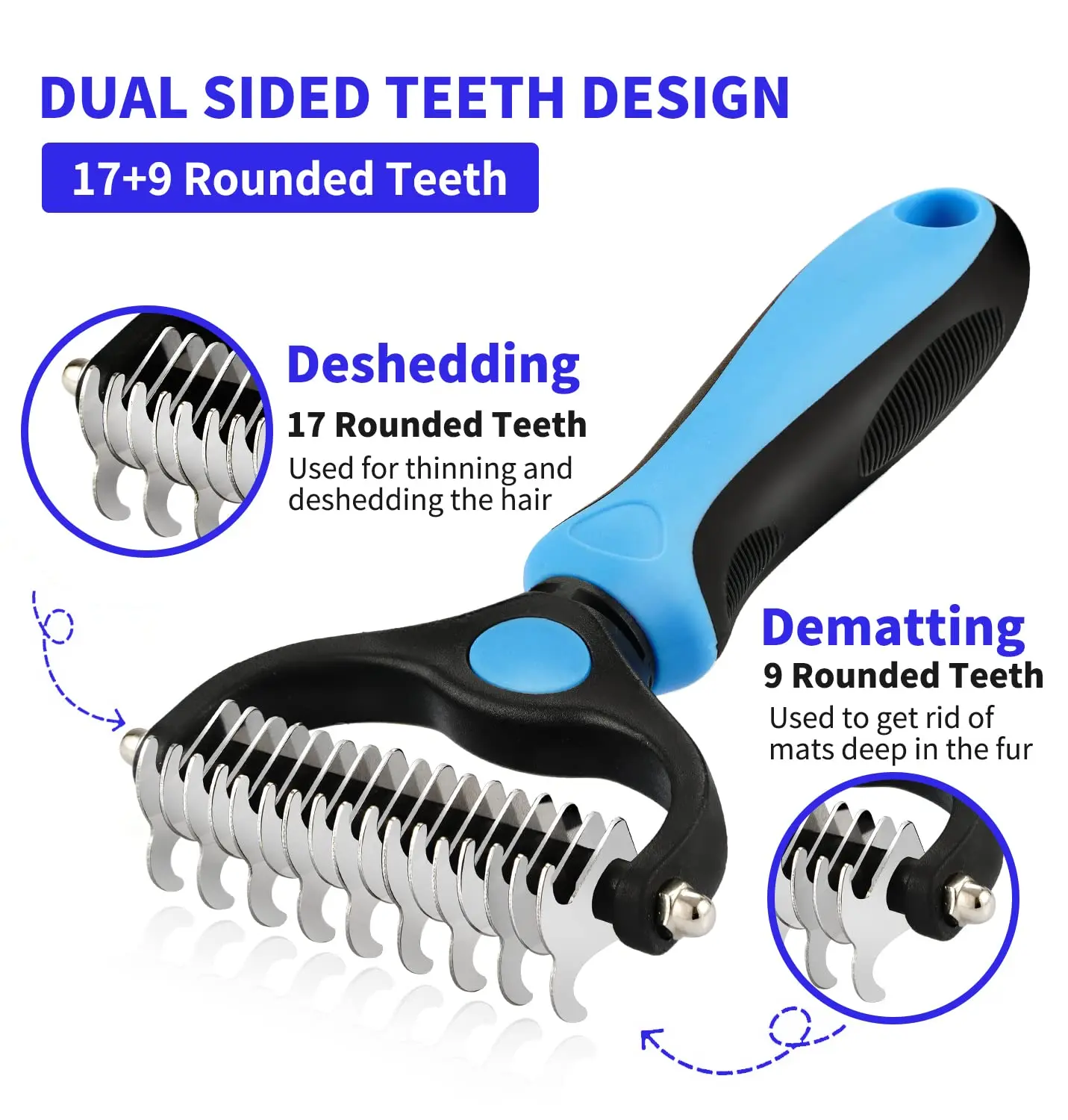 Pet Double-Sided Hair Removal Brush Dog Hair Knot Cutter Puppy Cat Deshedding Comb Brushes Dogs Grooming Shedding Supplies