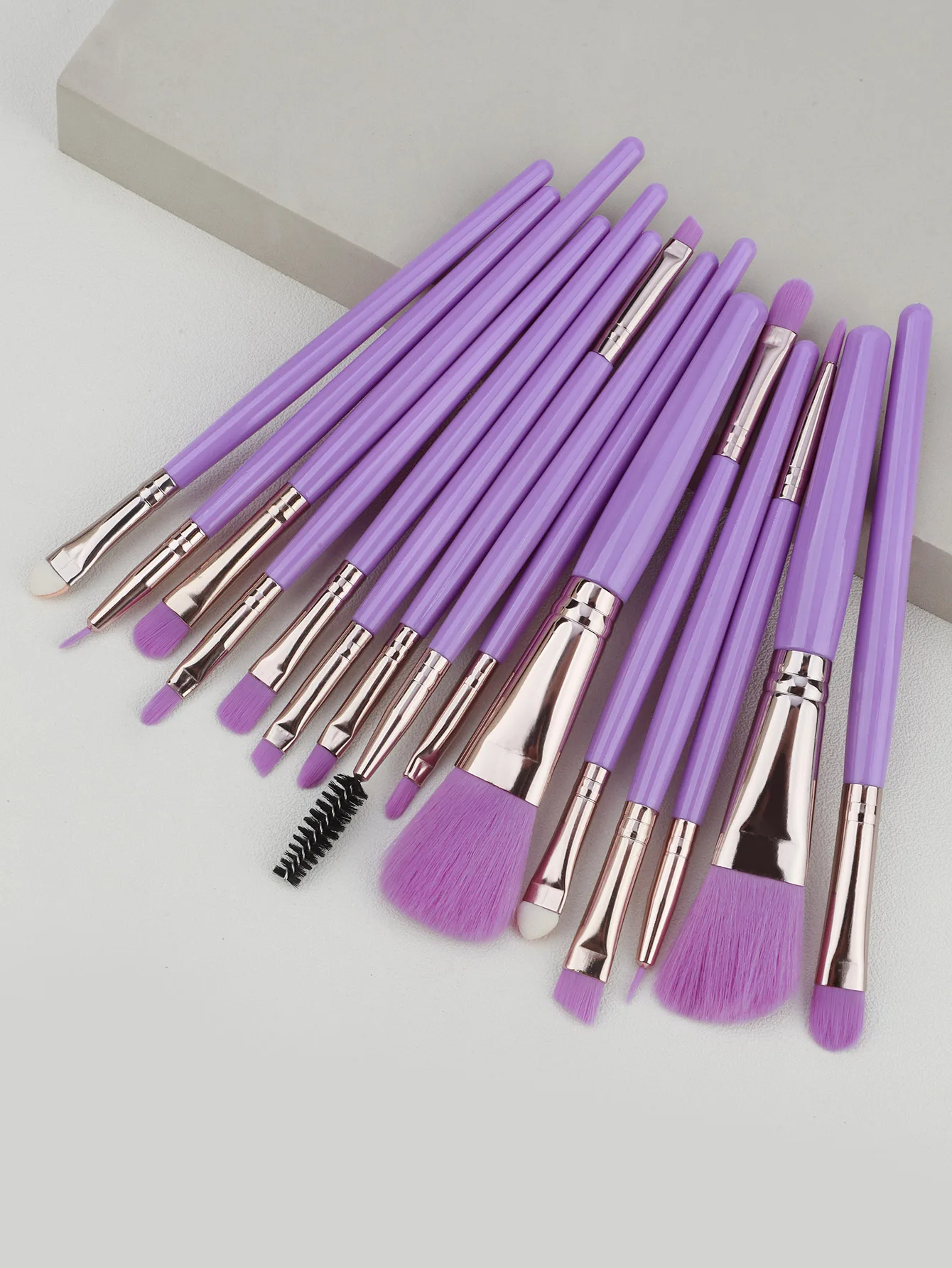 15-delige make-upborstelset, volledige set hoogwaardige oogschaduwborstels, zacht haar, hoogglans, concealer, schoonheidsborstel