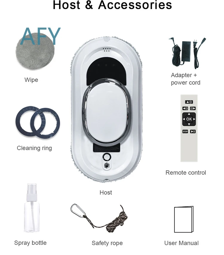 Robot Window Cleaner for Factory OEM ODM Brushless Motor 3 Mode Fully Automatic Intelligent Navigation Electric Glass Cleaner