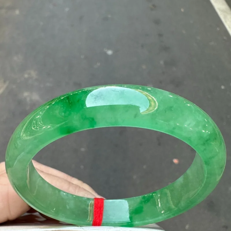 

Certified Natural AAA Ice Green Myanmar Jade jadeite bracelets bangle 58MM