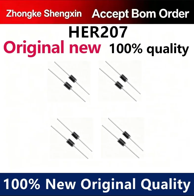 （5pcs-100pcs）Brand new HER207 ultra fast recovery rectifier diode 2A/1000V DO-15